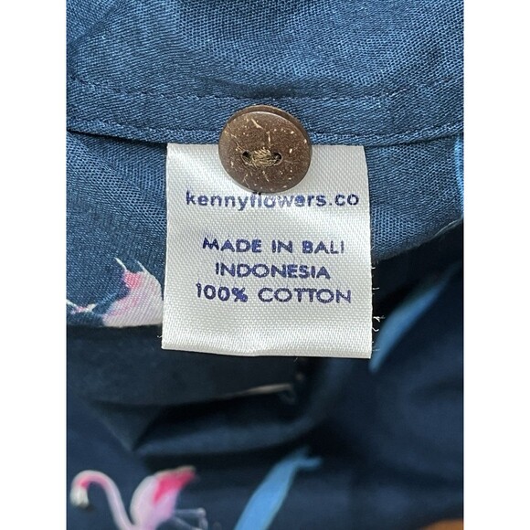 Kenny Flowers Shirt Mens Large Blue The Waka Flockers Flamingo Camp Hawaiian - Picture 12 of 14